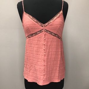 White Birch Pink / Marsala Cami with Lace Detail